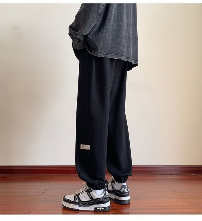 着?せロゴ裏起毛ジョガーパンツ3色あり   E-4466