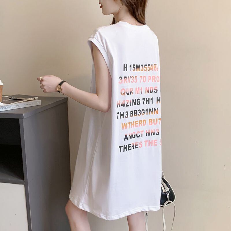 真夏も快適 着心地良い ファッション感満々 プリント全4色 ノースリーブ Tシャツ カットソーE-9161