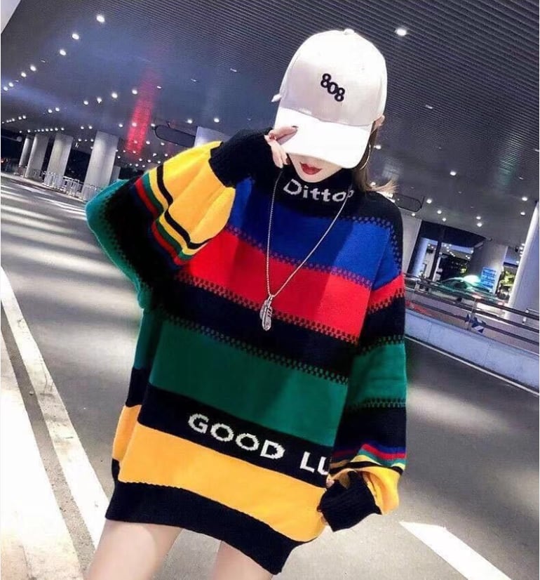 【裏起毛】絶対流行 個性派 海外トレンド セーターE-5717