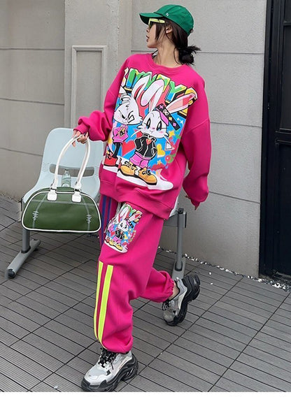 スタイルアップ効果抜群 プリント 高見えデザイン 2色選択 パーカー＋ショートパンツ セットアップE-9443