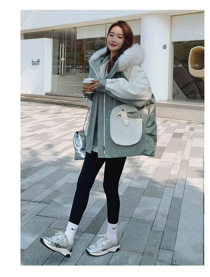 大活躍 デザイン 冬服 気質アップ 切り替え ダウンジャケット E-10047