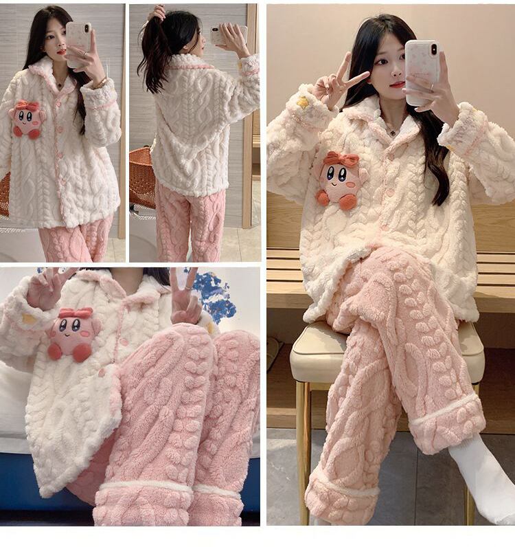 話題沸騰中 トレンドアイテム 存在感抜群 肌触り抜群 5種選択 サンゴフリース パジャマ E-9778