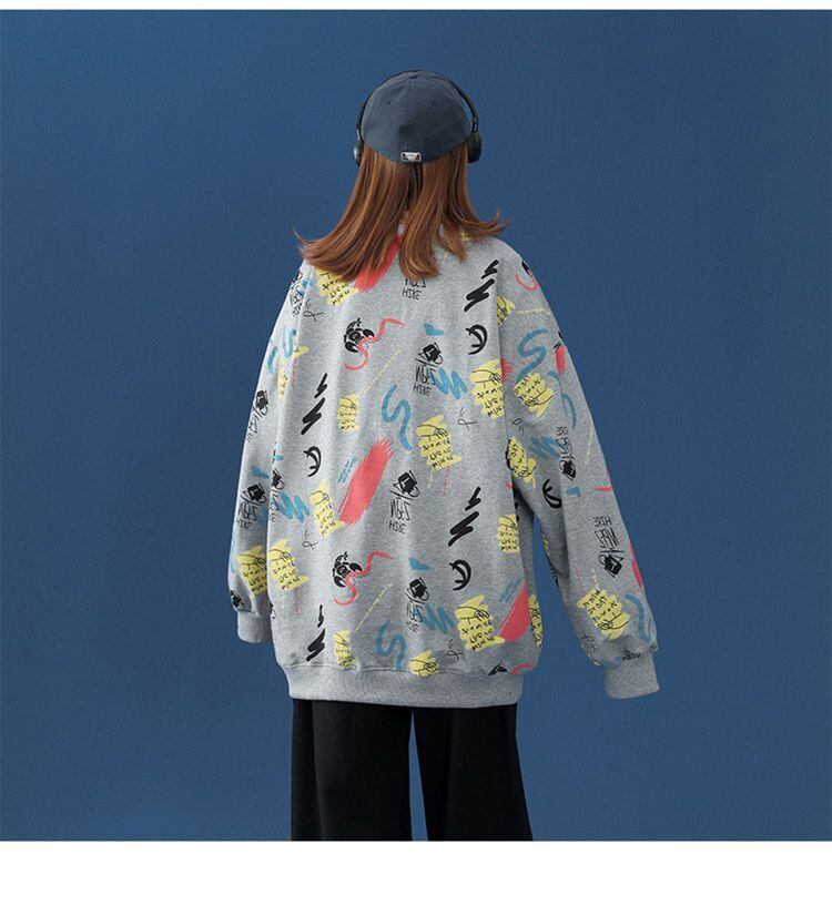 好感度UP カジュアル 定番シンプル プリント 4色選択 スウェットE-10846