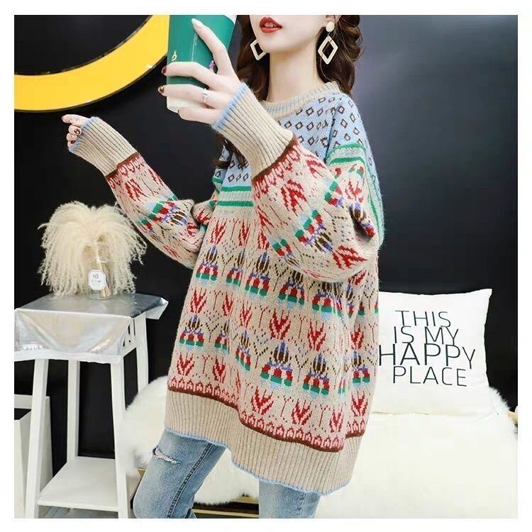 都市ファッショ オシャレ デザイン   スタイルアップ  カジュアル ニットトップスiEf-10670