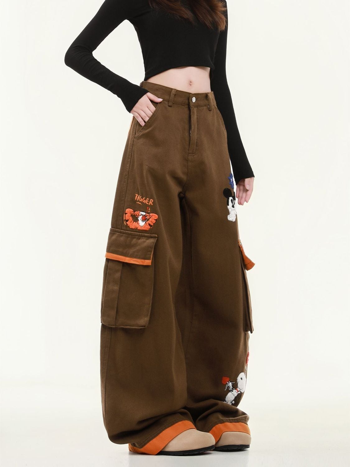 大人可愛い 売り切れ必至 プラスベルベット 2色選択 デニム ワイドパンツE-12350