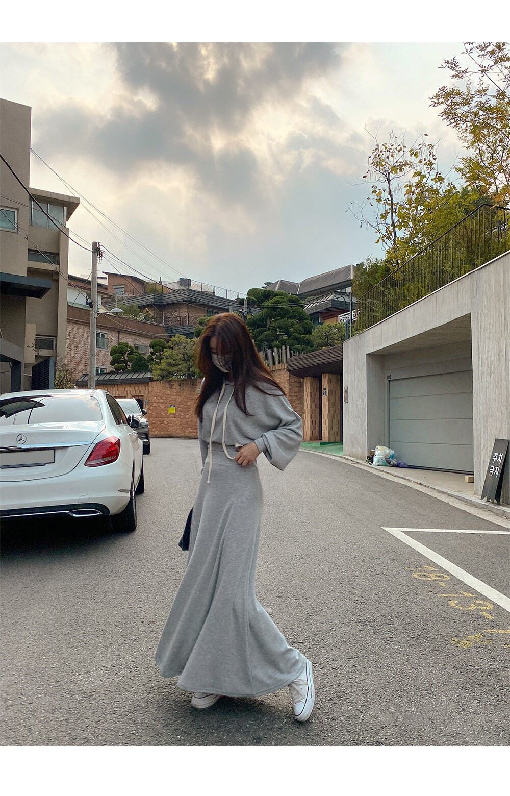 超人気 定番シンプル カジュアル 長袖パーカー＋スカート セットアップ E-10002