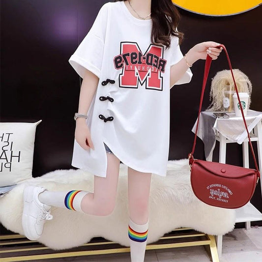 超人気 特別デザイン 美人度アップ ゆったり二色 半袖TシャツE-8038