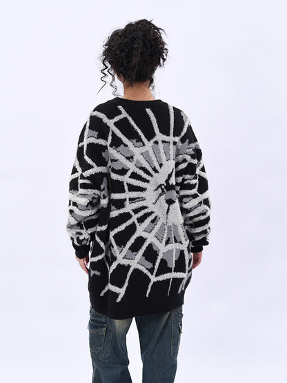 おしゃれ度アップビッグ刺?ロゴゆったりニットセーター全2色   E-4572