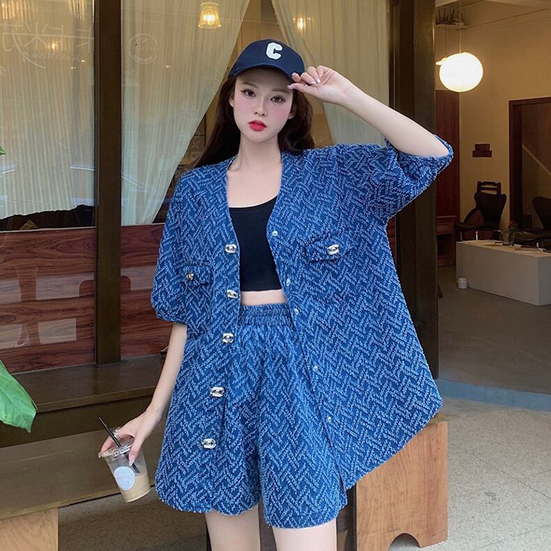 レトロ ジャケット＋ショートパンツ 高級感溢れる セットアップE-6718