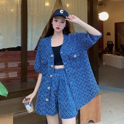 レトロ ジャケット＋ショートパンツ 高級感溢れる セットアップE-6718