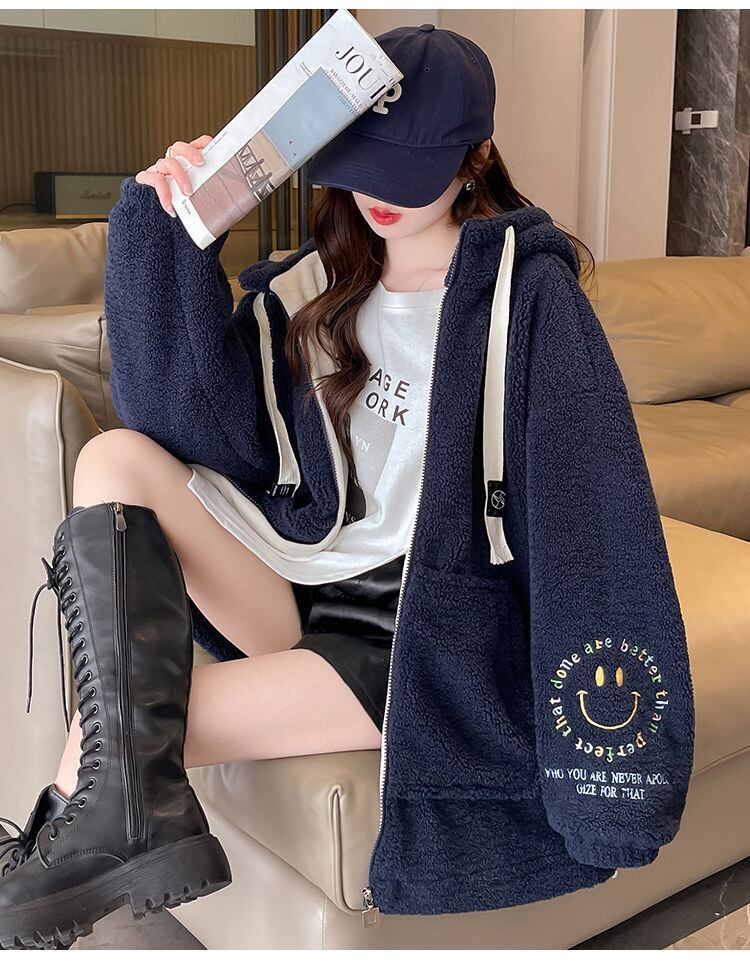 売り切れ必至 カジュアル 定番シンプル 2色選択 ラムフリース コート ボアジャケットE-9805