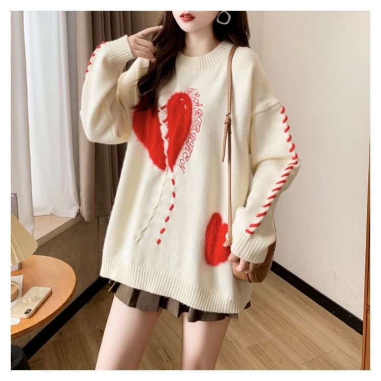 超人気  厚手 ゆったりニットセーターE-6057