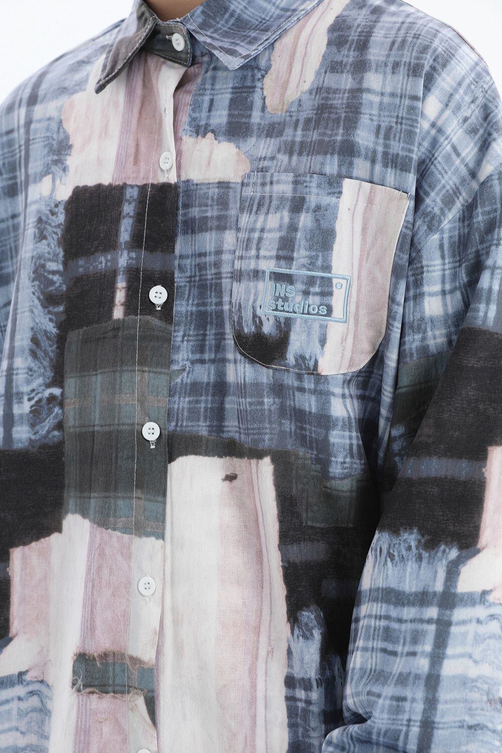 スタイルアップ カジュアル 個性的なデザイン チェック柄 全3色 カップル シャツ E-9165