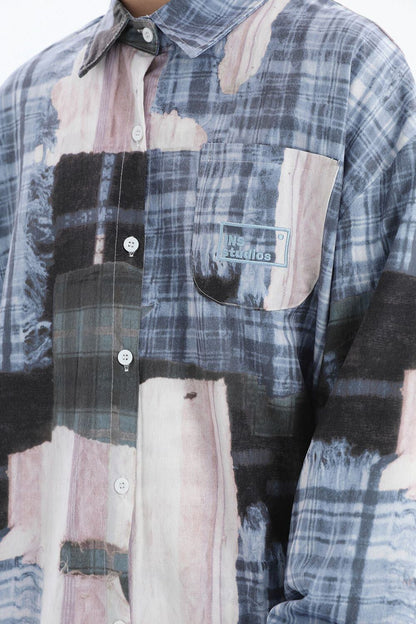 スタイルアップ カジュアル 個性的なデザイン チェック柄 全3色 カップル シャツ E-9165