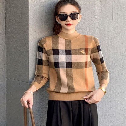 スタイルアップ 海外トレンド 形が綺麗 2色選択 ニットトップスE-9797