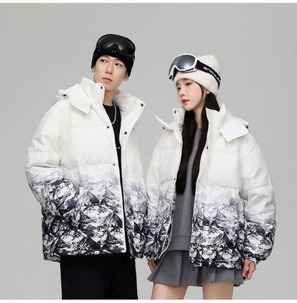 おすすめ  冬服 ダウン  暖かい 撥水加工 グラデーション 男女兼用  ダウンジャケットE-12626