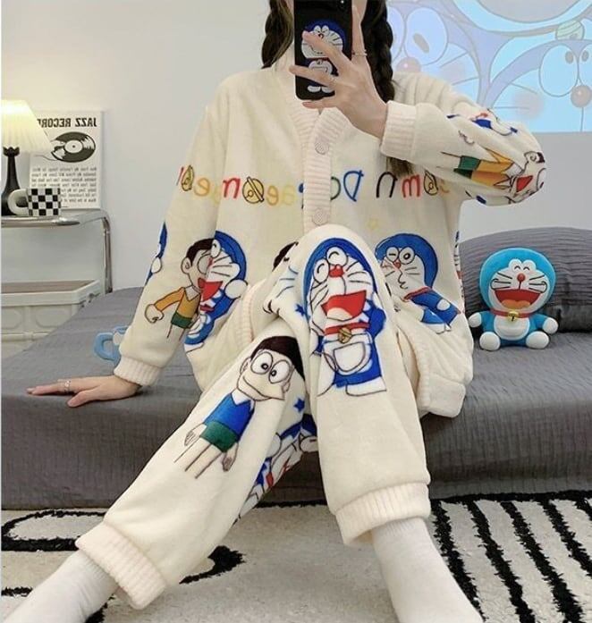 見逃し厳禁 パジャマ レディース秋冬ルームウェア トップス+パンツセットE-5730