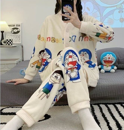 見逃し厳禁 パジャマ レディース秋冬ルームウェア トップス+パンツセットE-5730