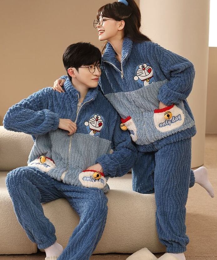 大好評 着心地良い スタイルアップ 3種選択 サンゴフリース カップル パジャマ E-9774