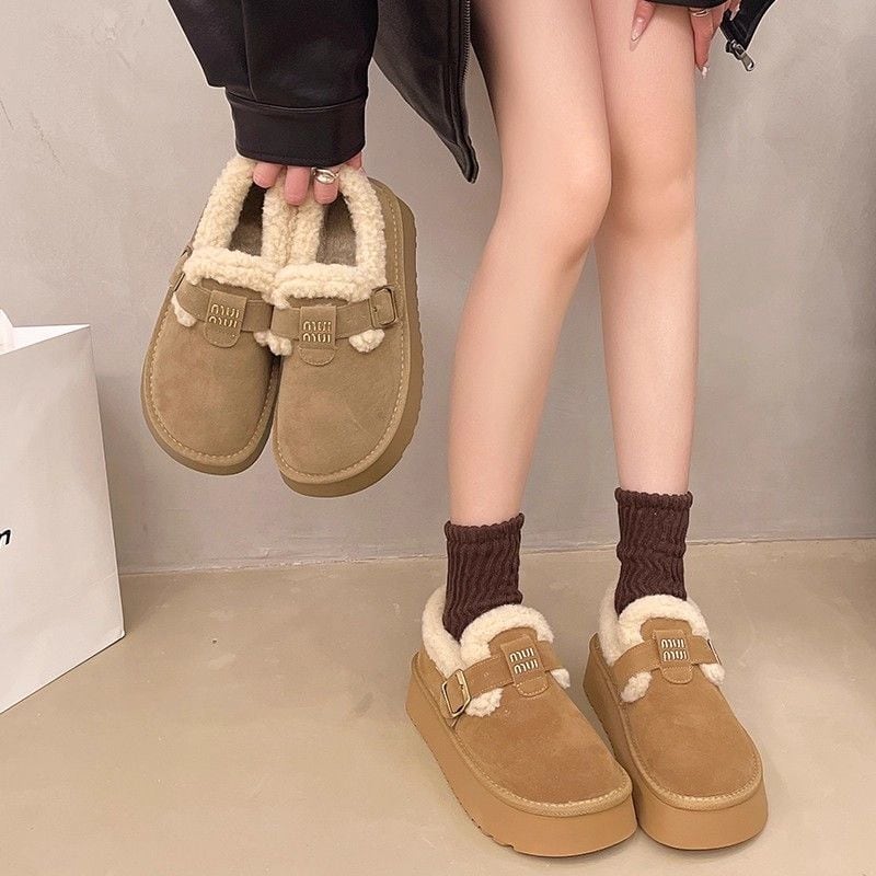 モコモコ 冬の柔らかい居心地の良い 2色選択可 ぬいぐるみスリッパE-12560