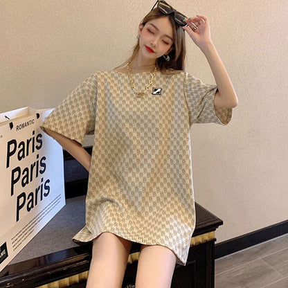 超人気 シンプル ファッション ルーズ半袖シャツE-6770