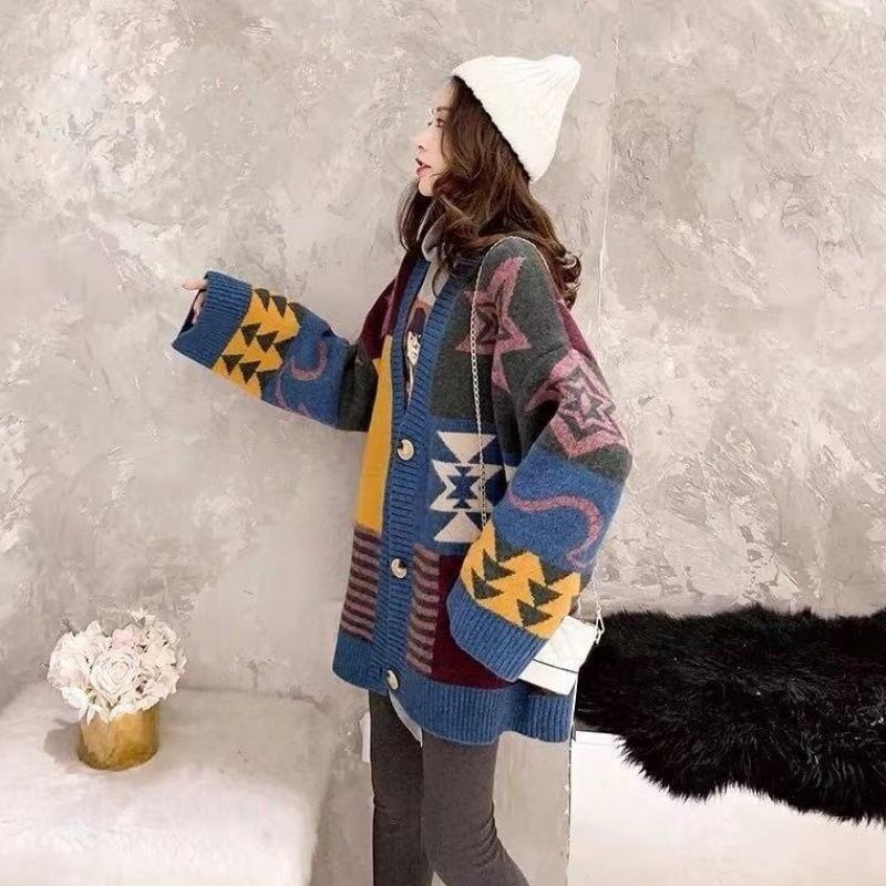 【半額！期間限定！！】好感度UP   ゆったりとした怠惰なセーターコートE-5174