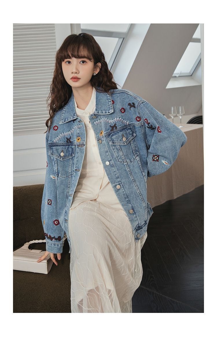 超人気 ファッション スウィート 個性派 デニムジャケット<ins-6543>