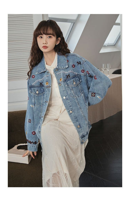 超人気 ファッション スウィート 個性派 デニムジャケット<ins-6543>