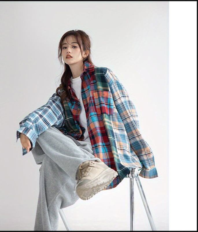 売り切れ必至 チェック柄 レトロ 上質 シャツE-8080