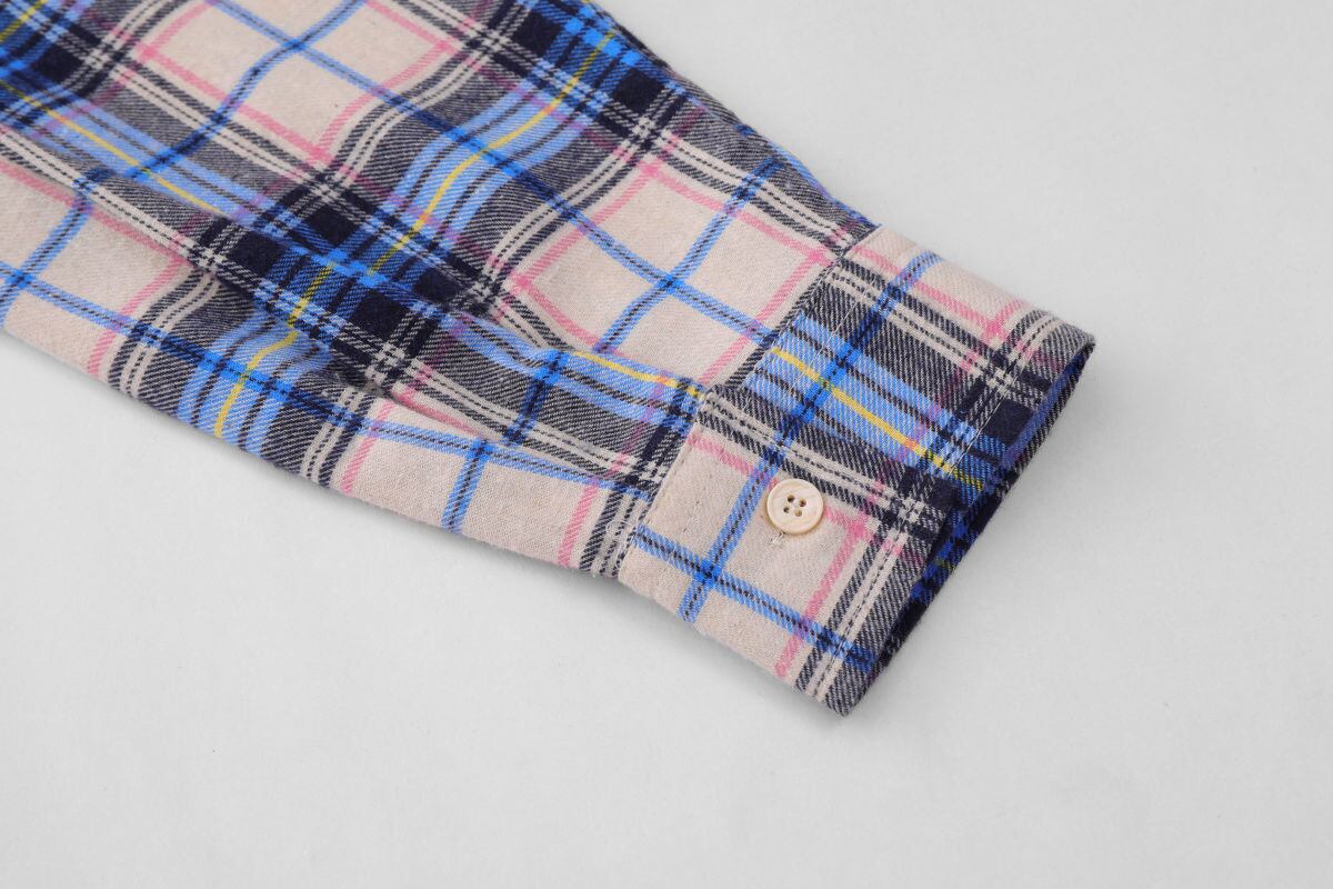 存在感抜群 カジュアル トレンドアイテム チェック柄 刺繍 全2色 シャツ E-9163