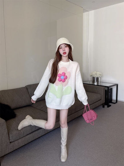 おすすめ  ゆったりとしたアウターウェア ラムスウェットシャツE-10094