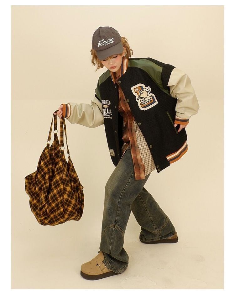 大活躍 切り替え ユニセックス スタジャン 全2色コートE-4832