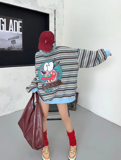 【裹起毛】オシャレデザイン  Eweet系可愛い スウェットE-10564