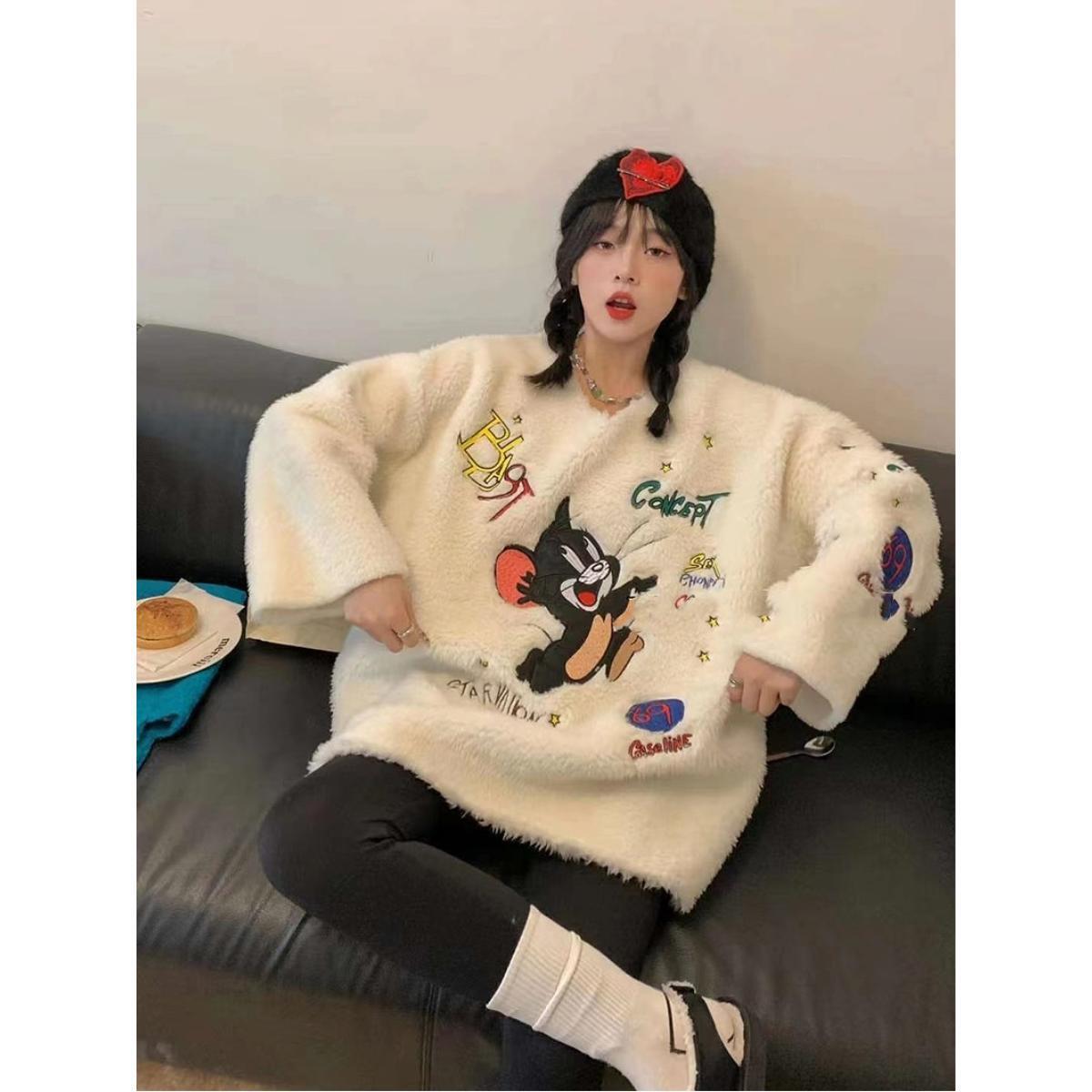 大好評  ファッション ラムスキンスウェットE-5291