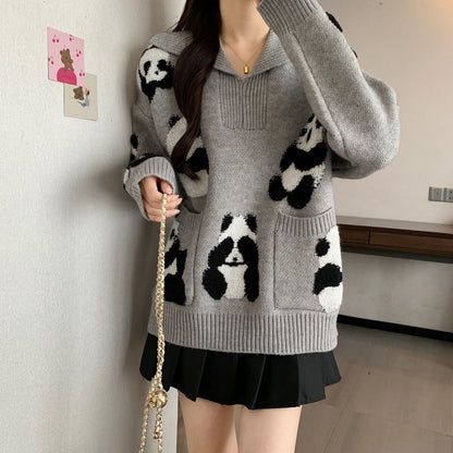 都市ファッショ デザイン オシャレ 海外トレンド 柔らかくて優しい印象 ニットトップスE-9630