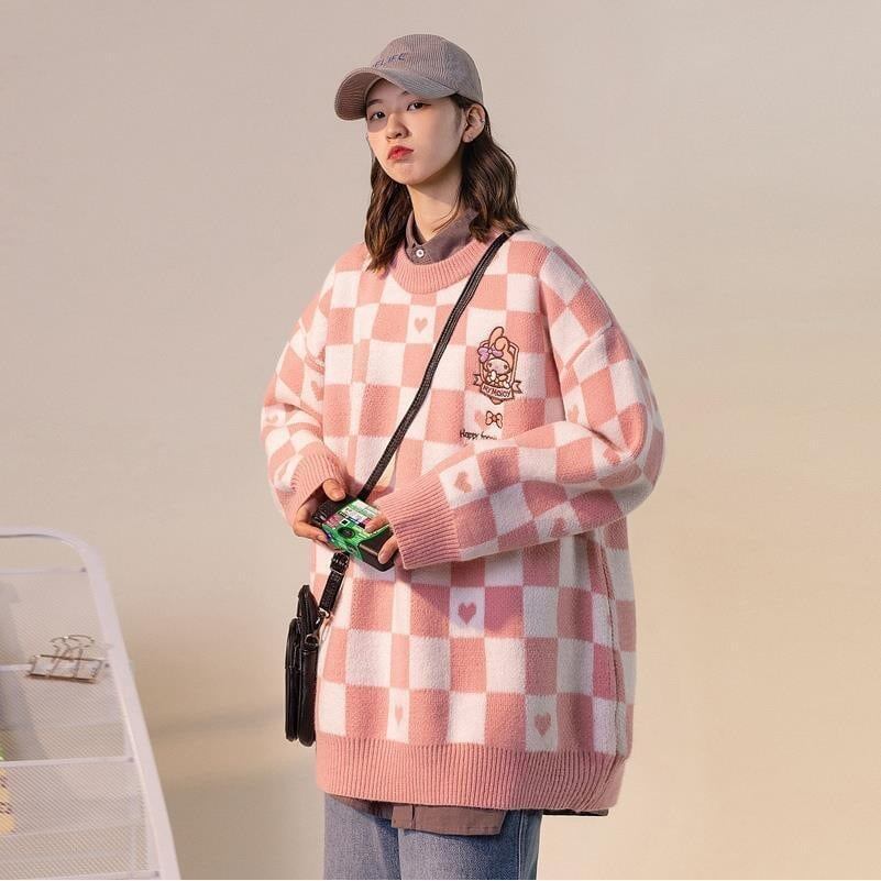 人気新作チェック柄刺?ロゴニットセータートップス全3色E-4332