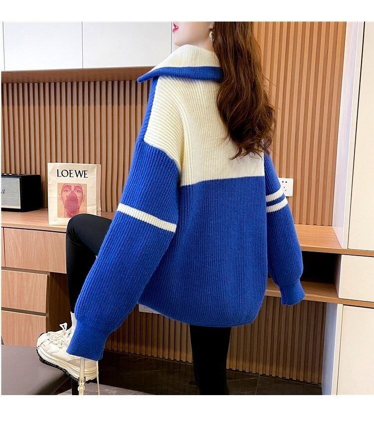 知的 美人度アップ  2色 ハーフジップニットE-12385