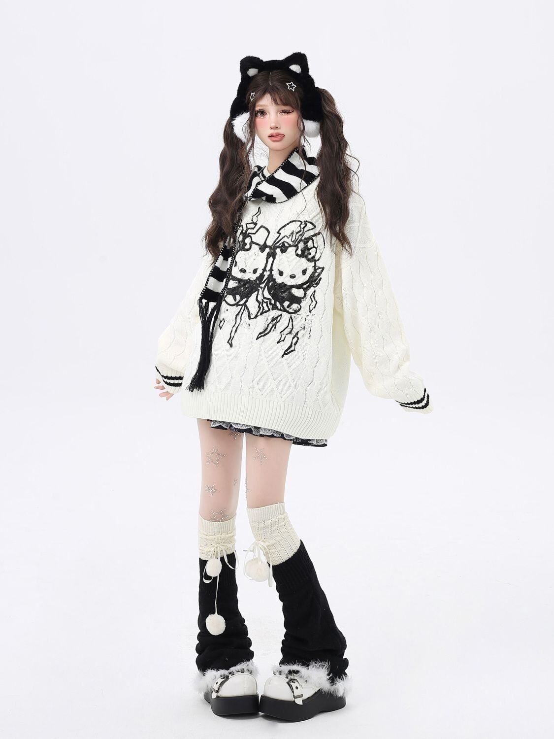 都市ファッショ デザイン オシャレ 目を奪われる 2色選択 ニットトップスE-9833