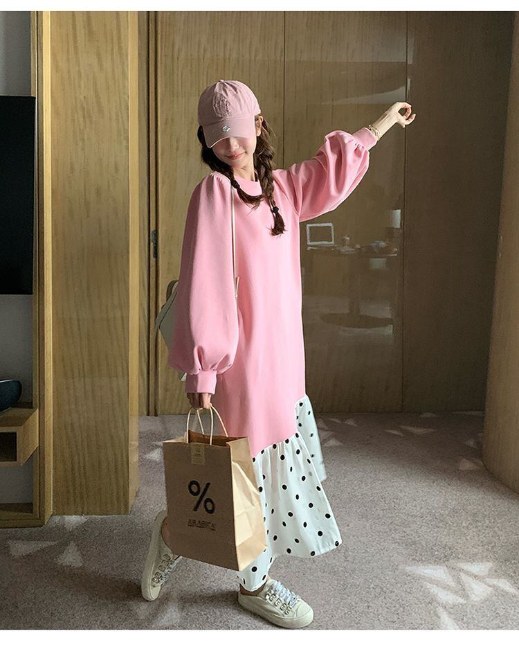 【半額！期間限定！！】超人気 オシャレ 都市ファッショ デザイン ファッション感満々 切り替え ワンピースE-9700