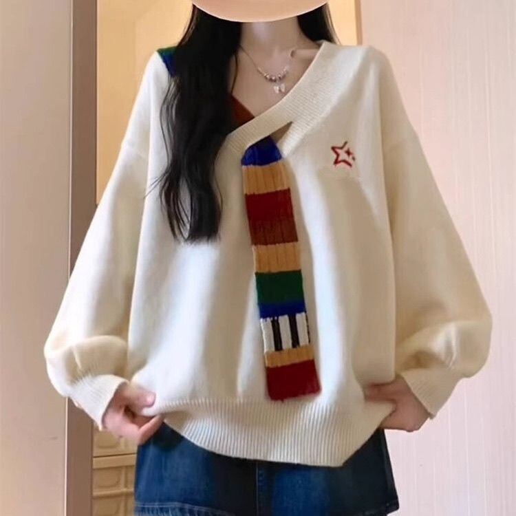 おすすめ スタイルアップ 定番シンプル大人可愛い ニットトップスE-9573