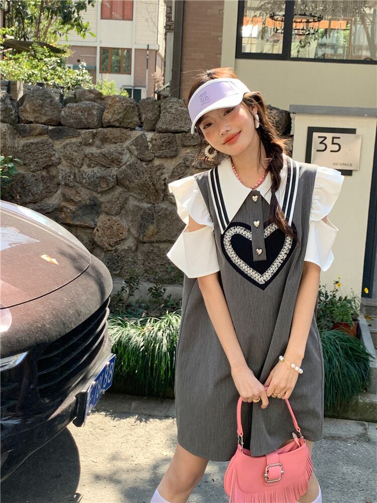話題沸騰中 知的 美人度アップ ファッション 切り替え ワンピースE-8890