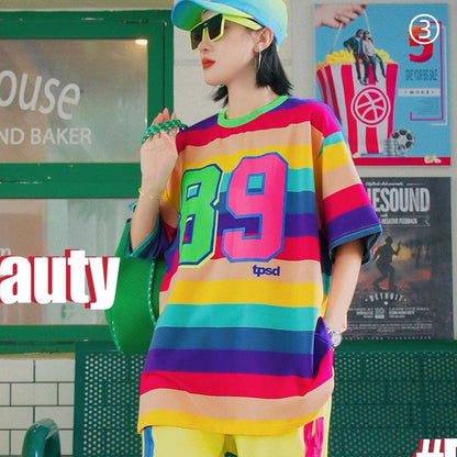 大活躍 ファッション 超人気 個性派 ルーズ 半袖シャツE-6758