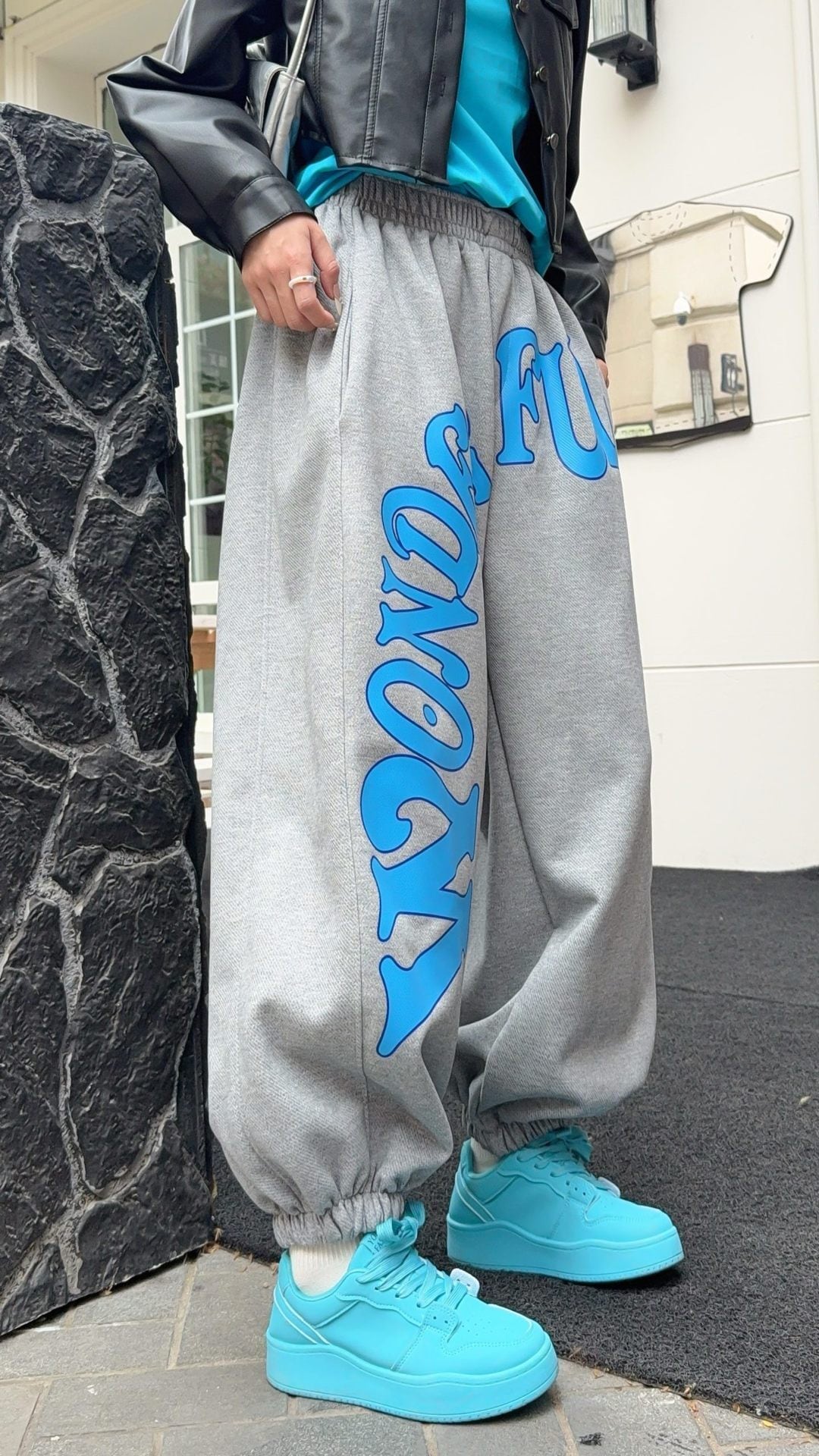 デザイン オシャレ 切り替え 4色 スウェット パンツ E-12210