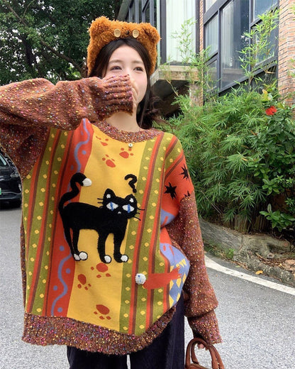 話題沸騰中 大人可愛い 海外トレンド 柔らかくて優しい印象 ニットセーターE-9762