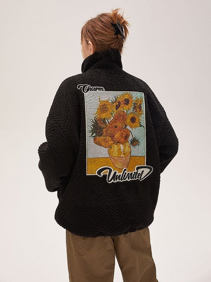 売り切れ必至  立体フェイクバックパックデザイン 2色展開 ボアジャケットE-12714