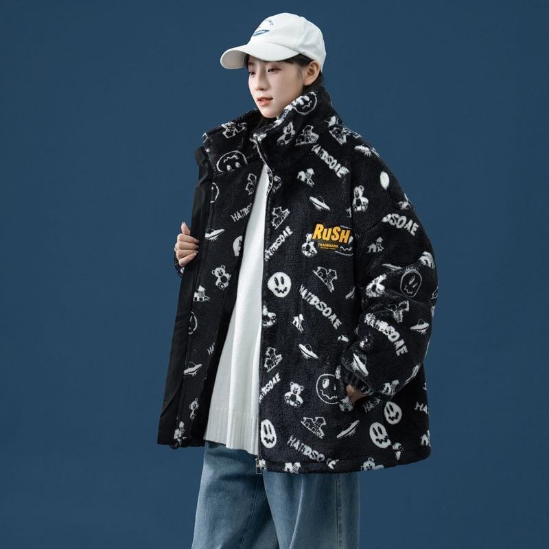 超人気 シンプル 海外トレンド ラムウールコート Etand ネック/フード付き E-5633