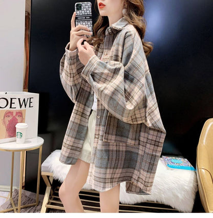 超人気 オシャレ 都市ファッショ デザイン 定番シンプル チェック柄 シャツ E-9646