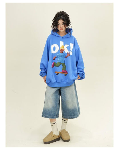 【裏起毛】都市ファッショ デザイン オシャレ ファッション感満々 カジュアル プリント2色選択 パーカーE-10612