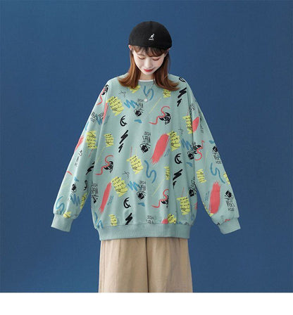 好感度UP カジュアル 定番シンプル プリント 4色選択 スウェットE-10846