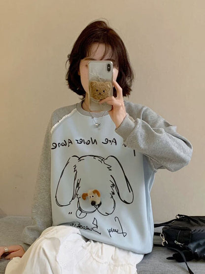 高見えデザイン 3色 プラスベルベット スウェットE-10277